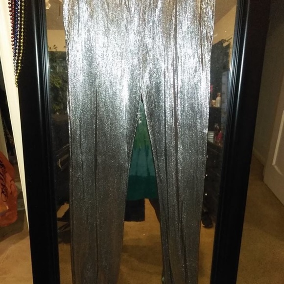 2 Pair Metallic Stretch Pants Drawstring - Picture 3 of 5